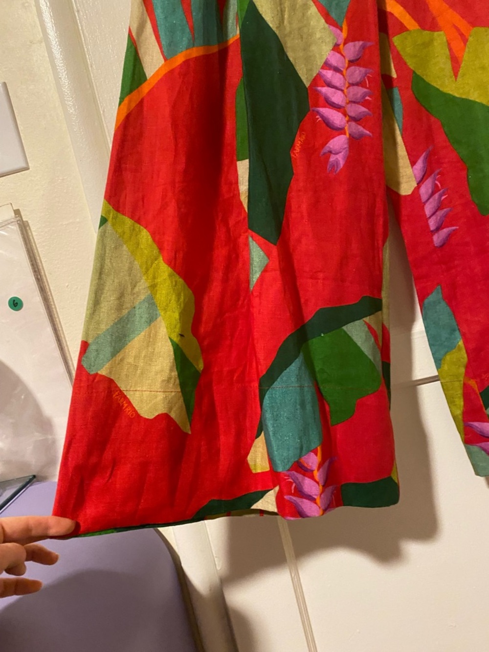 FARM Rio Heliconia Red Wide-Leg Tropical Print Pants - Picture 12 of 16